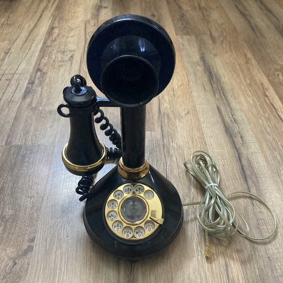 Deco-Tel Other - Vintage 1970's Deco-Tel Candlestick Telephone Black/Gold Tested Retro